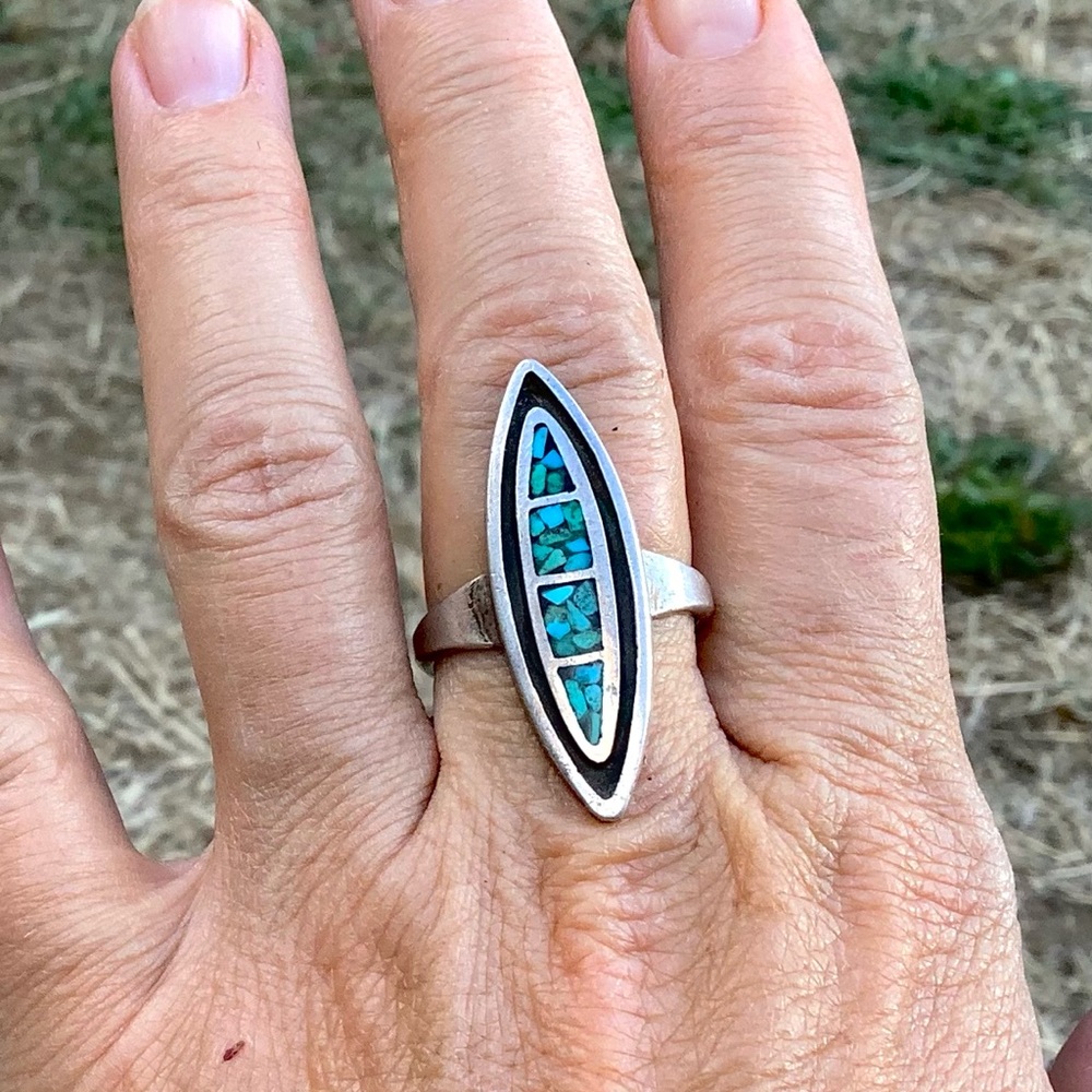 Turquoise inlay Sterling Ring